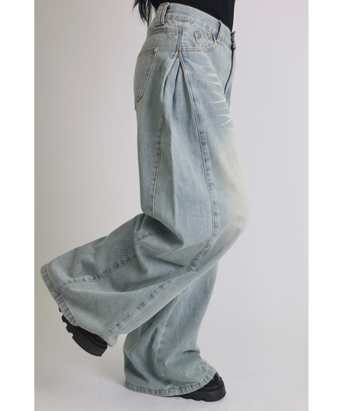 Vini（ヴィニ）の「【Vini SELECT】ルーズバルーンデニム（デニムパンツ・レディース・ブルー・ONE SIZE）」の5枚目の写真