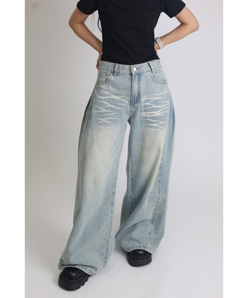 Vini（ヴィニ）の「【Vini SELECT】ルーズバルーンデニム（デニムパンツ・レディース・ブルー・ONE SIZE）」の6枚目の写真