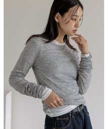 フラッフィシアー袖ギャザートップス