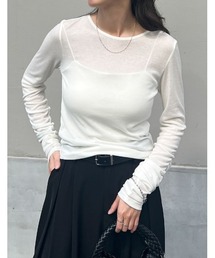 フラッフィシアー袖ギャザートップス