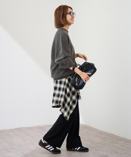 セール】クルーネック ミドルゲージプルオーバー（ニット/セーター