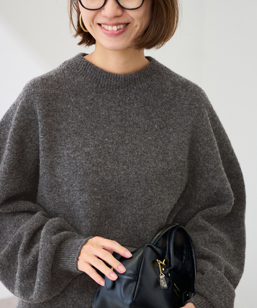 FRAMeWORK（フレームワーク）の「クルーネック ミドルゲージプルオーバー（ニット/セーター・レディース・サックスブルー/ベージュ/チャコールグレー・FREE）」の11枚目の写真