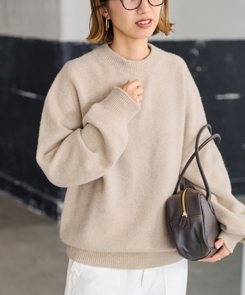 FRAMeWORK（フレームワーク）の「クルーネック ミドルゲージプルオーバー（ニット/セーター・レディース・サックスブルー/ベージュ/チャコールグレー・FREE）」の14枚目の写真