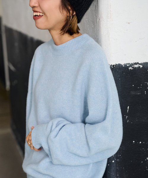 セール】クルーネック ミドルゲージプルオーバー（ニット/セーター