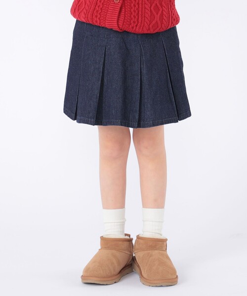 SHIPS(シップス)の「SHIPS KIDS:100~130cm /デニム プリーツ キュロット(デニムスカート・キッズ・ネイビー・100/110/120/130)」の2枚目の写真