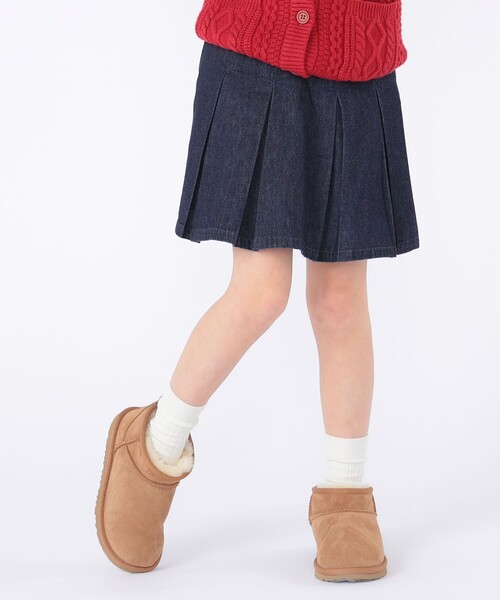 SHIPS(シップス)の「SHIPS KIDS:100~130cm /デニム プリーツ キュロット(デニムスカート・キッズ・ネイビー・100/110/120/130)」の3枚目の写真