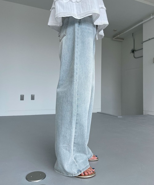 CHERI since1985(シェリ)の「CHワイドストレートデニムパンツ(デニムパンツ・レディース・ブルー・REGULAR/LONG)」の3枚目の写真