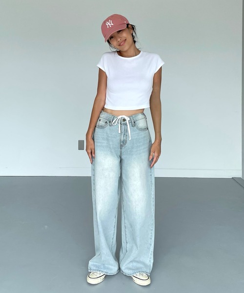 CHERI since1985(シェリ)の「CHワイドストレートデニムパンツ(デニムパンツ・レディース・ブルー・REGULAR/LONG)」の10枚目の写真