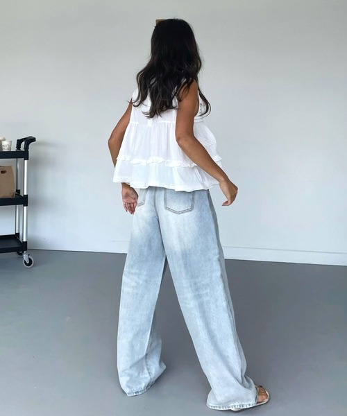 CHERI since1985(シェリ)の「CHワイドストレートデニムパンツ(デニムパンツ・レディース・ブルー・REGULAR/LONG)」の12枚目の写真