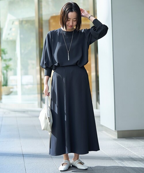 RONEL（ロネル）の「再入荷・新色登場【RONEL】カットジョーゼットボリュームスリーブブラウス（シャツ/ブラウス・レディース・ブラック/オフホワイト/モカ/ライトグレー/ネイビー・S/M）」の12枚目の写真