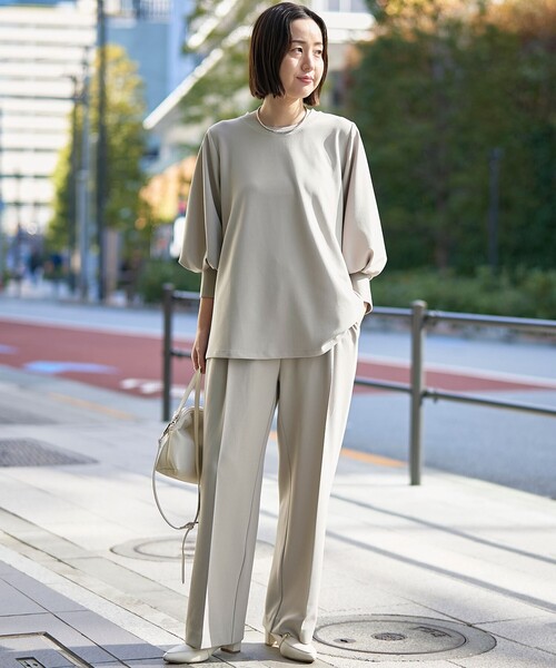 RONEL（ロネル）の「再入荷・新色登場【RONEL】カットジョーゼットボリュームスリーブブラウス（シャツ/ブラウス・レディース・ブラック/オフホワイト/モカ/ライトグレー/ネイビー・S/M）」の19枚目の写真