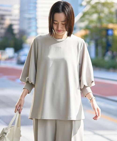 RONEL（ロネル）の「再入荷・新色登場【RONEL】カットジョーゼットボリュームスリーブブラウス（シャツ/ブラウス・レディース・ブラック/オフホワイト/モカ/ライトグレー/ネイビー・S/M）」の21枚目の写真