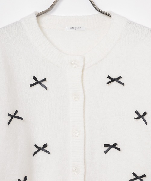 Honeys(ハニーズ)の「リボン付カーディガン(カーディガン/ボレロ・レディース・杢グレー/ブラック/アイボリー/ピンク系1・S/M/L)」の19枚目の写真