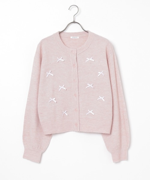 Honeys(ハニーズ)の「リボン付カーディガン(カーディガン/ボレロ・レディース・杢グレー/ブラック/アイボリー/ピンク系1・S/M/L)」の22枚目の写真