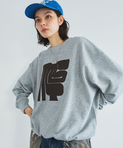 MIRROR STOKE(ミラーストーク)の「≪WEB限定≫【新色追加】MS LOGO SWEATSHIRT/ミラーストークロゴスウェットシャツ(スウェット・レディース・ネイビー/オフホワイト/ブラック/グレー・MEDIUM)」の4枚目の写真
