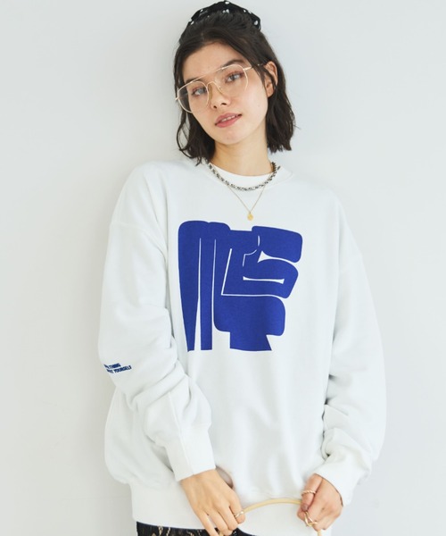 MIRROR STOKE(ミラーストーク)の「≪WEB限定≫【新色追加】MS LOGO SWEATSHIRT/ミラーストークロゴスウェットシャツ(スウェット・レディース・ネイビー/オフホワイト/ブラック/グレー・MEDIUM)」の2枚目の写真