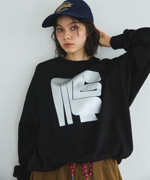 MIRROR STOKE(ミラーストーク)の「≪WEB限定≫【新色追加】MS LOGO SWEATSHIRT/ミラーストークロゴスウェットシャツ(スウェット・レディース・ネイビー/オフホワイト/ブラック/グレー・MEDIUM)」の3枚目の写真