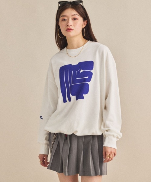 MIRROR STOKE(ミラーストーク)の「≪WEB限定≫【新色追加】MS LOGO SWEATSHIRT/ミラーストークロゴスウェットシャツ(スウェット・レディース・ネイビー/オフホワイト/ブラック/グレー・MEDIUM)」の5枚目の写真
