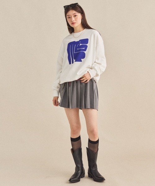MIRROR STOKE(ミラーストーク)の「≪WEB限定≫【新色追加】MS LOGO SWEATSHIRT/ミラーストークロゴスウェットシャツ(スウェット・レディース・ネイビー/オフホワイト/ブラック/グレー・MEDIUM)」の10枚目の写真