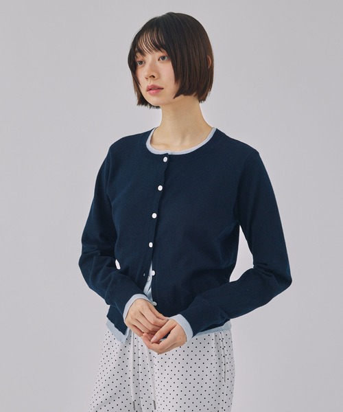 Unblend(アンブレンド)の「【Unblend】フェイクレイヤード配色 ニットカーディガン(カーディガン/ボレロ・レディース・ブラック系/チャコール/グレー系/ネイビー系/ブラウン系・FREE)」の17枚目の写真
