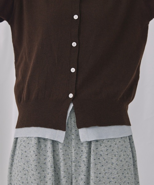 Unblend(アンブレンド)の「【Unblend】フェイクレイヤード配色 ニットカーディガン(カーディガン/ボレロ・レディース・ブラック系/チャコール/グレー系/ネイビー系/ブラウン系・FREE)」の9枚目の写真