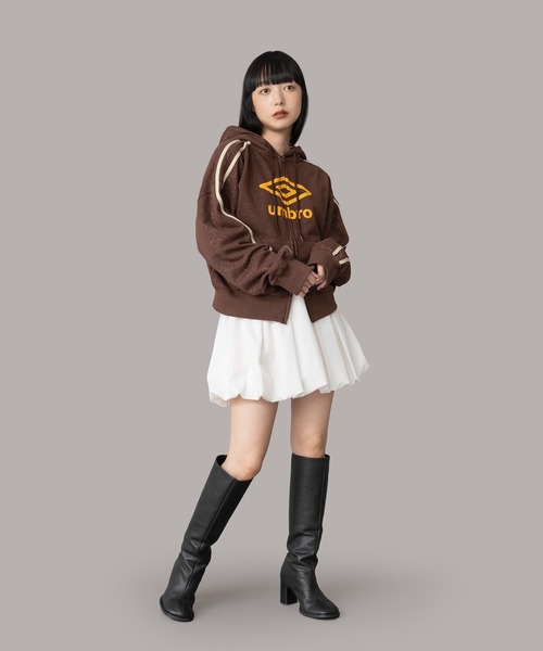 UMBRO × Casselini ロゴジップパーカー ブラウン キャセリーニ