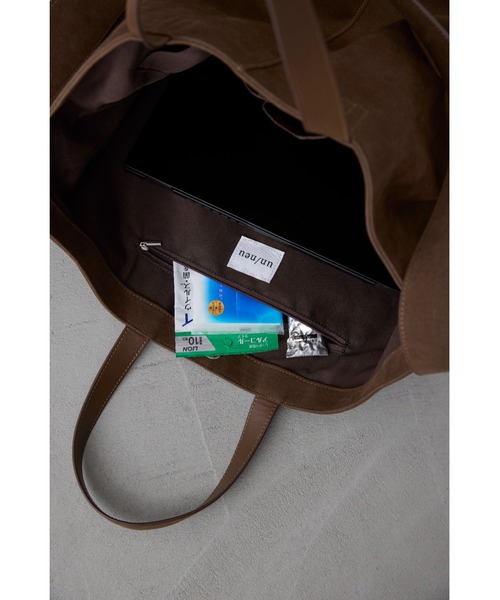 un/neu（アンノイ）の「フェイクスエード2WAYビッグトート / ショルダーバッグ / A4サイズ、PC（15inch）収納可能 / 大容量バッグ（トートバッグ・レディース・チャコールグレー/ブルー/ブラウン・FREE）」の11枚目の写真