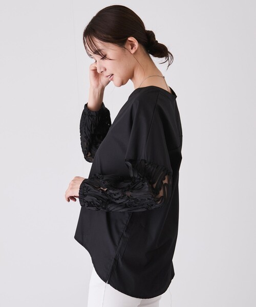 Jayro（ジャイロ）の「袖レース使いブラウス（シャツ/ブラウス・レディース・ホワイト系その他2/ブラック/ベージュ・M）」の5枚目の写真