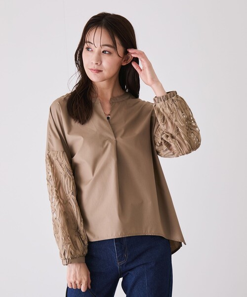 Jayro（ジャイロ）の「袖レース使いブラウス（シャツ/ブラウス・レディース・ホワイト系その他2/ブラック/ベージュ・M）」の15枚目の写真