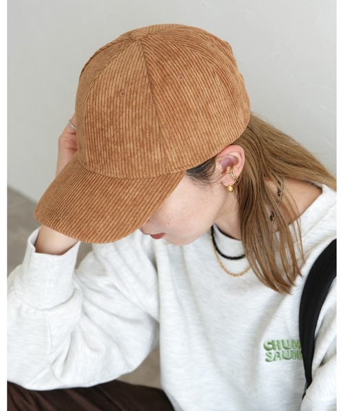 reca（レカ）の「コーデュロイキャップ（キャップ・レディース・キャメル/ボルドー/ネイビー/カーキ/アイボリー・ONESIZE）」の5枚目の写真