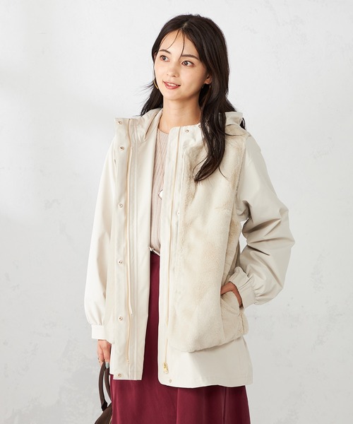 a.v.v（アーヴェヴェ）の「【マルチウェイ】ライナー付フーテッドブルゾン（ブルゾン・レディース・ダークグレー/ベージュ系その他/アイボリー・36/38/40/34/42）」の10枚目の写真