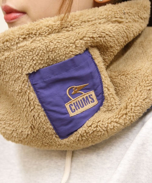 CHUMS（チャムス）の「CHUMS/チャムス　ボンディングフリースネックウォーマー　Bonding Fleece Neck Warmer（ネックウォーマー/スヌード・メンズ・グリーン/ベージュ/ブラック/グレー・FREE）」の10枚目の写真
