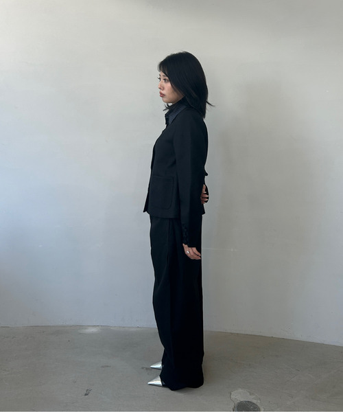 Fano Studios（ファノ ストゥディオズ）の「チェック柄 襟付き ユニークボタンジャケット FQ25W094【Fano Studios】【2025AW】（テーラードジャケット・レディース・ブラック・L/M/S）」の15枚目の写真