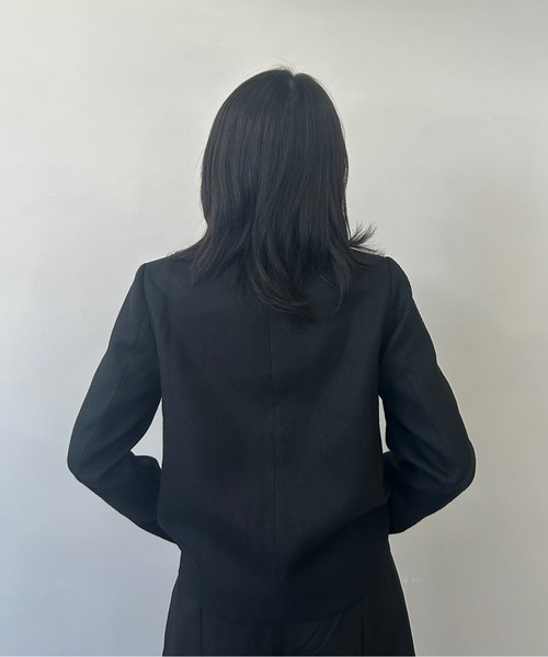 Fano Studios（ファノ ストゥディオズ）の「チェック柄 襟付き ユニークボタンジャケット FQ25W094【Fano Studios】【2025AW】（テーラードジャケット・レディース・ブラック・L/M/S）」の19枚目の写真