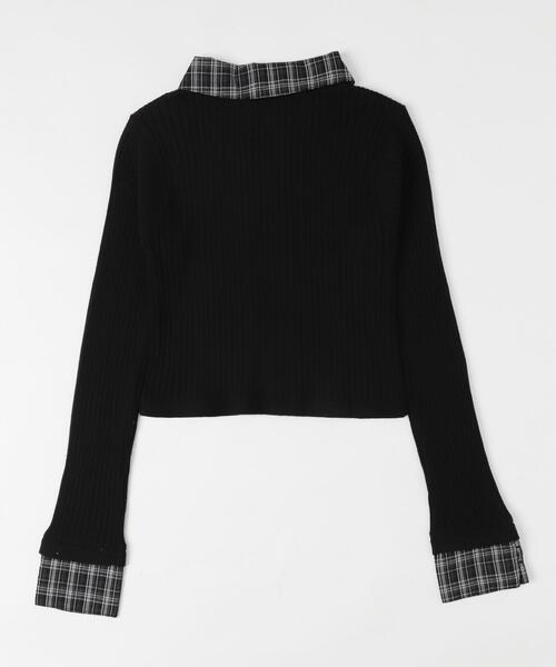 dispark（ディスパーク）の「DISPARK/チェックドッキングWジップニット（ニット/セーター・レディース・ブラック/カーキ・FREE）」の13枚目の写真