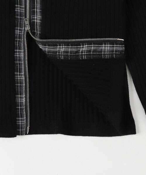 dispark（ディスパーク）の「DISPARK/チェックドッキングWジップニット（ニット/セーター・レディース・ブラック/カーキ・FREE）」の17枚目の写真