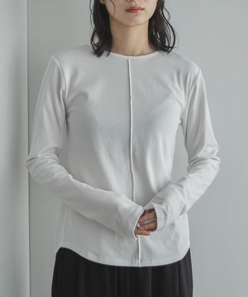 feepur（フェピュール）の「バックツイストホールロンTee（Tシャツ/カットソー・レディース・オフホワイト/ブラック・MEDIUM）」の7枚目の写真