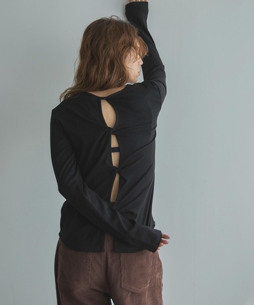 feepur（フェピュール）の「バックツイストホールロンTee（Tシャツ/カットソー・レディース・オフホワイト/ブラック・MEDIUM）」の17枚目の写真