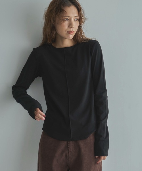 feepur（フェピュール）の「バックツイストホールロンTee（Tシャツ/カットソー・レディース・オフホワイト/ブラック・MEDIUM）」の18枚目の写真