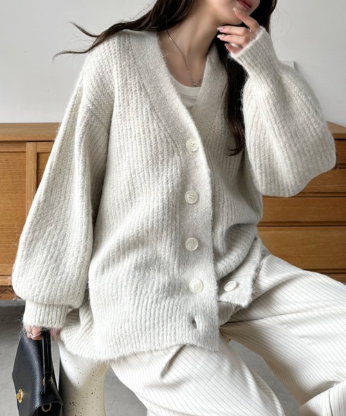 セール】【Eclat one】Vネック ドロップショルダー オーバー