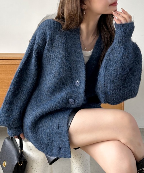 Y’s 17AW 変形シルエット ドロップショルダー モヘア カーディガン Y's 17AW 変形シルエット ドロップショルダー モヘア カーディガン