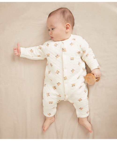 PETIT BATEAU(プチバトー)の「コンビネゾン(ロンパース・キッズ・ホワイト系その他・3MONTH/6MONTH/12MONTH)」の1枚目の写真