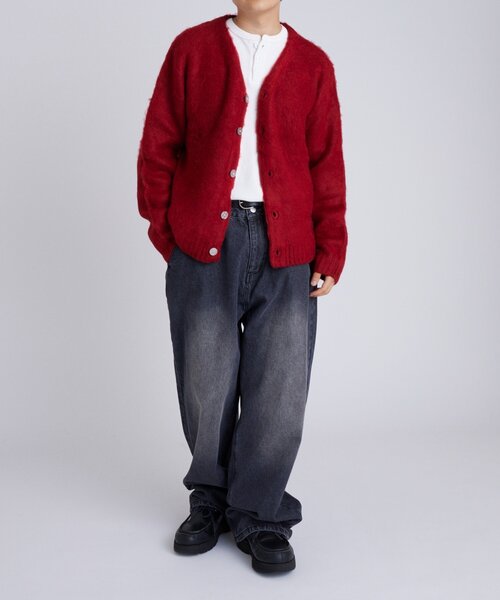 WHO'S WHO gallery(フーズフーギャラリー)の「【KOOKY’N】モヘアライクカーディガン(無地/カモ柄)(カーディガン/ボレロ・メンズ・ブラック系その他/グレー系その他/レッド/ブラウン/ライトグレー/ネイビー/ブラック・SMALL/MEDIUM)」の15枚目の写真