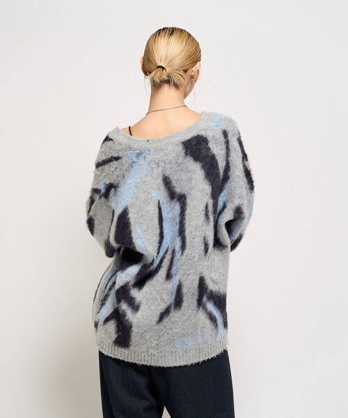 WHO'S WHO gallery(フーズフーギャラリー)の「【KOOKY’N】モヘアライクカーディガン(無地/カモ柄)(カーディガン/ボレロ・メンズ・ブラック系その他/グレー系その他/レッド/ブラウン/ライトグレー/ネイビー/ブラック・SMALL/MEDIUM)」の10枚目の写真