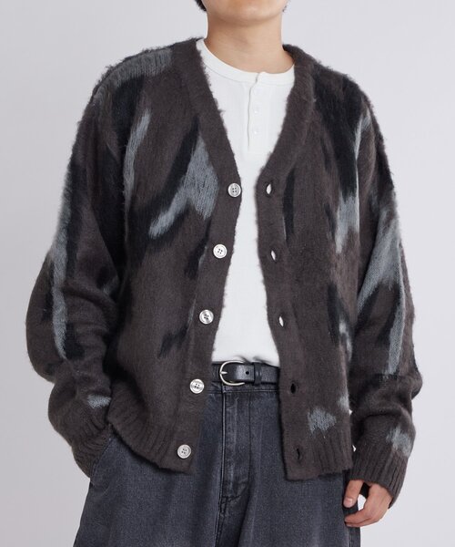 セール】【KOOKY'N】モヘアライクカーディガン(無地/カモ柄