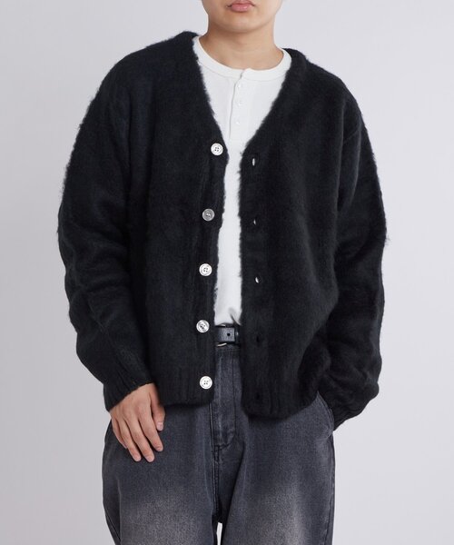 セール】【KOOKY'N】モヘアライクカーディガン(無地/カモ柄