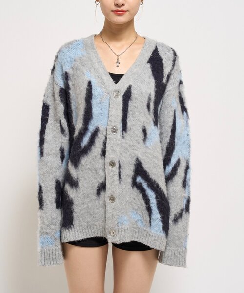 WHO'S WHO gallery(フーズフーギャラリー)の「【KOOKY’N】モヘアライクカーディガン(無地/カモ柄)(カーディガン/ボレロ・メンズ・ブラック系その他/グレー系その他/レッド/ブラウン/ライトグレー/ネイビー/ブラック・SMALL/MEDIUM)」の21枚目の写真