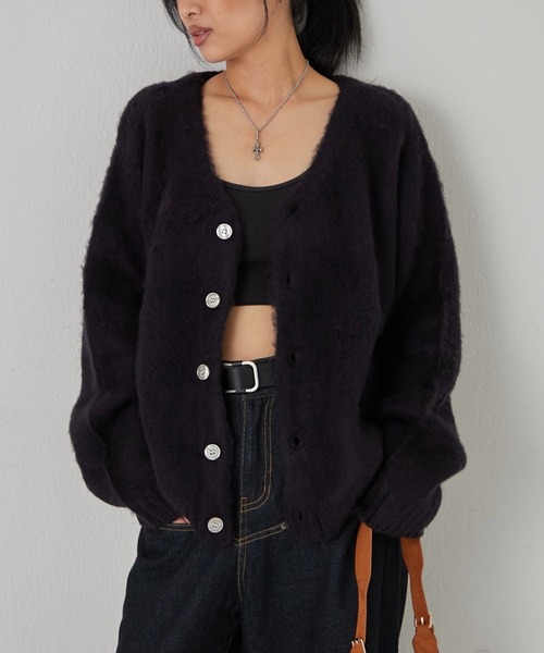 美品【who's who gallery】モヘアカーディガン 黒 完売品 wwg 美品【who's who gallery】モヘアカーディガン 黒 完売品 wwg 美