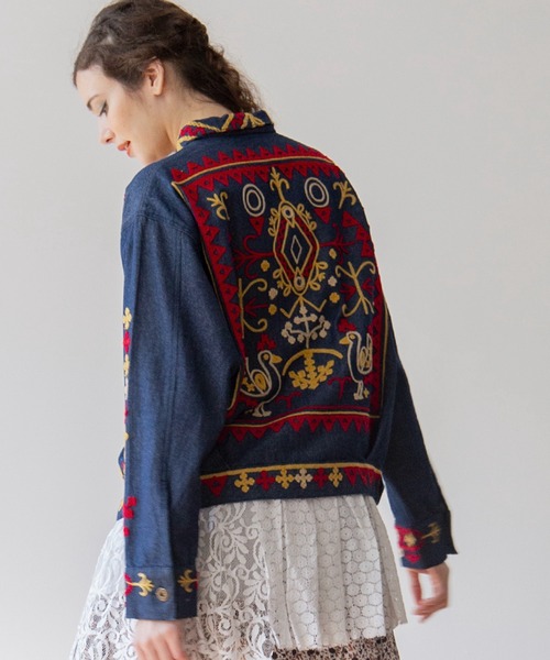 チャイハネ(チャイハネ)の「【チャイハネ】カチ刺繍デニムシャツ(シャツ/ブラウス・レディース・ブラック/ブルー・FREE)」の9枚目の写真