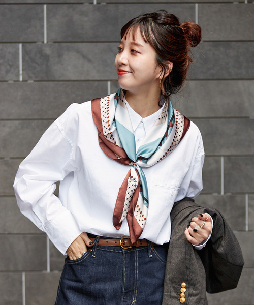 B.C STOCK(ベーセーストック)の「《追加》無地ストライプポケットシャツ(シャツ/ブラウス・レディース・ブルー/ホワイト/ネイビー・FREE)」の1枚目の写真